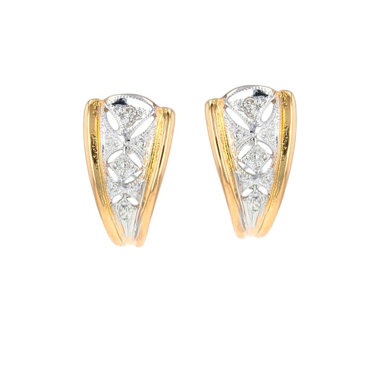 Boucles d'oreilles diamants 0.01 carat or jaune 2.55g Comme neuf -  reconditionné disponible sur Gemme Les Bijoux